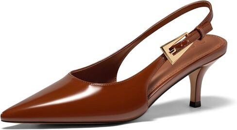 Coutgo Womens Slingback Heels Kitten Low Heel Dress Shoes Closed Pointed Toe Buckle Pumps Work Wedding Shoes in Kuwait