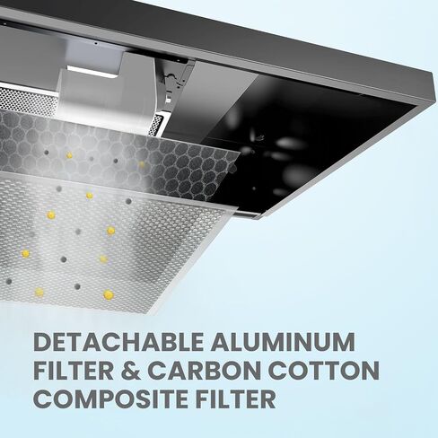 Comfee' Range Hood 30 Inch Ducted Ductless Vent Hood Durable Stainless Steel Kitchen Hood for Under Cabinet with 2 Reusable Filter, 200 CFM, 2 Speed Exhaust Fan in Saudi Arabia