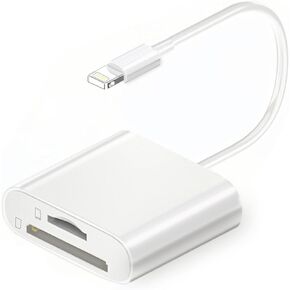 SD Card Reader for iPhone Lightning Camera Adapter Dual Slot Micro SD TF Memory Card Reader for iPad