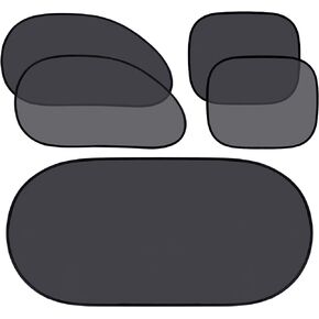 5 Pieces Car Window Shade Set Include 4 Side Blocks Sun Shades and Rear Block Sun Shades UV Rays Sun Visor Protector with 12 Suckers for Automotive Vehicle