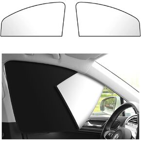 2 PCS Car Side Window Sun Shades, Magnetic Auto Window Shade Screens Blocker Protection from Sun Heat and UV, Privacy Side Sunshade Curtain for Baby, Travel Car Accessories (Black)