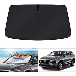 KUST Custom Fit for Windshield Sun Shade Hyundai Santa Fe 2013-2018 Accessories Window Sun Visor Protector Foldable Blocks UV Rays Keep Your Car Cooler