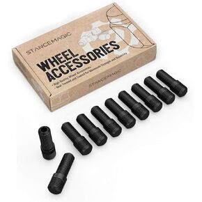 10pcs Black Wheel Stud Conversion - 14x1.5 to 12x1.5, 50mm Total Length, 32mm Shank Length - Compatible with Audi Mercedes Volkswagen Cars (Ensure Vehicle uses 14x1.5 Bolts) Screw Adapter