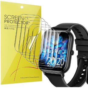 Compatible for RLQA Smart Watch Screen Protector, [6 Pack] Full Coverage TPU Clear Film Compatible for RLQA 54 1.83" Smart Watch (6 Pack)