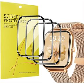 Compatible for TAOPON ZL54 Smart Watch Screen Protector, [3 Pack] 3D Full Coverage PET Soft Screen Protector Film Compatible for TAOPON ZL54 1.83 Inch Smart Watch (3 Pack)