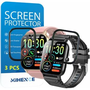 Screen Protector Compatible for Ddidbi P66D / P66E 1.85'' Watch, 3D Full Screen Coverage Case Curved Edge PMMA Protective Film Compatible for Ddidbi P66D / Ddidbi P66E/ Aptkdoe P66D / Dotn