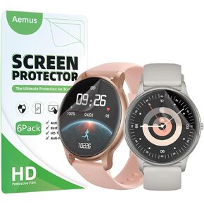 Screen Protector Compatible for Parsonver Smart Watch SR1 1.32" (6 Pack) Flexible Full Coverage Clear TPU Soft Film, Compatible for AGPTEK SR2 Smartwatch