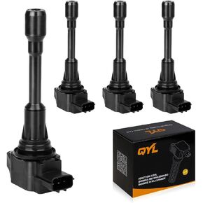 QYL 4Pcs Ignition Coils Pack Compatible with Altima Cube Sentra Rogue Select NV200 Pathfinder 1.8L 2.0L 2.5L Compatible with FX50 M56 QX60 2.5L 5.0L 5.6L C1696 UF549 5C1753