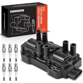 A-Premium Ignition Coils and Spark Plugs Kits Compatible with Chevrolet Silverado 1500, Equinox, Malibu, Impala, Express 1500 & GMC Sierra 1500, Savana 1500 & Buick Lucerne & Saturn Vue, Relay
