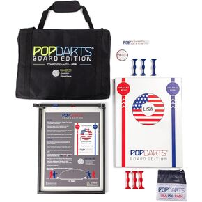 مجموعة إصدار لوحة Popdarts USA - الفناء الخلفي، لعبة داخلية وخارجية لجميع الأعمار - بديل رائع لثقب الذرة - تتضمن لوحتين مناسبتين لجميع الأحوال الجوية، والمجموعة الأصلية، وحقيبة السفر، وحافظ النتيجة
