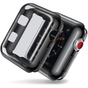 GW Case for Apple Watch Series 3 2 1 42mm with Buit in TPU Clear Screen Protector - All Around Protective Case High Definition Clear Ultra-Thin Cover for Apple iwatch 42mm