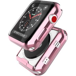 حافظة GW لساعة Apple Watch Series 3 2 1 42 مم مع واقي شاشة شفاف من مادة TPU - حافظة حماية شاملة عالية الوضوح وغطاء رفيع للغاية لهاتف Apple iwatch 42 مم