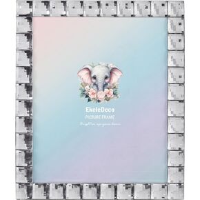 5x7 Decorative Sparkling Jewel Picture Frame, Gorgeous Sparkling Phote Frame for Wall & Tabletop Display, Cute Cool Glitter Frame for Home Decor (5x7, Clear)