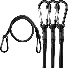 HORUSDY 4 قطع من حبال بنجي مع خطافات حلقة تسلق، 24 بوصة، أشرطة مطاطية شديدة التحمل قوية للتخييم، البضائع، الدراجة، خيمة خارجية، رف الأمتعة in Kuwait