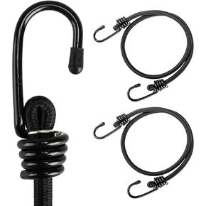 Latex Black Heavy Duty Outdoor Bungee Cords with Hook 20 in Bungee Straps 4Pcs20inch in Kuwait