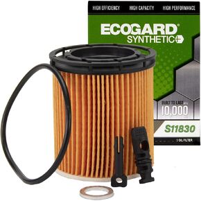 ECOGARD S11830 Premium Cartridge Engine Oil Filter for Synthetic Oil Fits Hyundai Accent 1.6L 2020-2021, Sonata 1.6L 2020-2022, Venue 1.6L 2020-2022, Elantra 1.6L 2021-2022