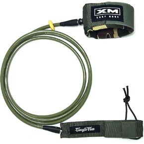 Big Wave 6ft Surfboard Leash with Tangle Free Upgrade, Cord Thickness (.313in), Key Pocket, Unbreakable Swivels, Detachable Railsaver, Made in USA