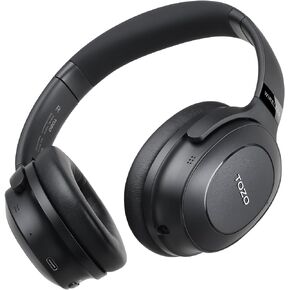 TOZO Hybrid Active Noise Cancelling Headphones, Wireless Over Ear Bluetooth Headphones, 40H Playtime, Hi-Res Audio Custom EQ via App Deep Bass Comfort Fit Ear Cups, for Home Office Travel Black