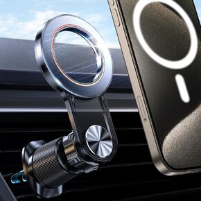 fits Magsafe 3 Car Mount Vent, [20 Super Magnet, Enjoy Never Blocking] Clear Magnetic Air Vent Car Phone Holder, Car Phone Accessories for iPhone 15 14 13 12 Pro Max Plus & Magsafe Case & All Phones