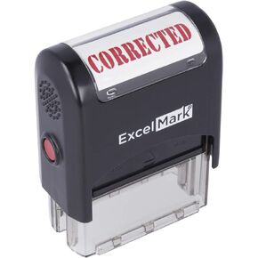 Corrected Self Inking Rubber Stamp - Red Ink (ExcelMark A1539)