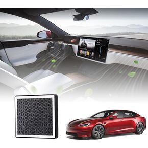 BASENOR Tesla Model Y Model 3 Replacement Cabin Air Filter 2016-2024 Gen 2 Tesla Accessories Activated Carbon (Set of Two)