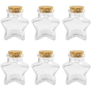 1.35 OZ Shoe Shaped Glass Favor Jars with Cork Lids,Glass Wish Bottles with Cork,Decorative Glass Bottle with Cork Stopper-(40ml-6Pcs)