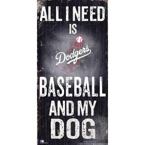 Fan Creations MLB Los Angeles Dodgers Unisex Los Angeles Dodgers Baseball and My Dog Sign, Team Color, 6 x 12
