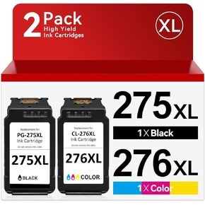 PG-275XL/CL-276XL Ink Cartridges Replacement for Canon 275 and 276 Ink Cartridges for Canon 275 276 for PIXMA TS3500 TS3522 TR4700 TR4722 Printer