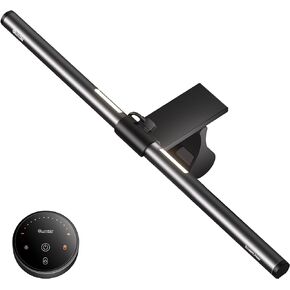 Quntis Computer Monitor Light Bar with Remote Control, Eye-Care Dual Light Monitor Desk Lamp for Home Office Gaming, Stepless Dimming Brightness and Color Temperature, No Screen Glare, Gray