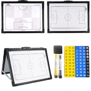 PodiuMax Large Soccer Magnetic Coaching Board, 16" x 12" Clipboard Tactical Magnetic Board Kit with Dry Erase, Marker Pen