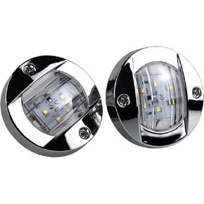 ضوء داخلي للملاحة بالقارب - مصابيح LED مستديرة مقاومة للماء لليخوت مقاس 3 بوصات، مصباح رافدة عائم بحري، مثبت على سطح القوس الجانبي/مرساة صارمة/مقعد، IP68 12V in Kuwait