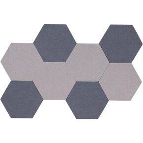 LAJAR 8 Pcs Hexagon Felt Bulletin Board Tiles, Self Adhesive Felt Pin Board Wall Tiles for Photos, Pictures, Memos (Black)