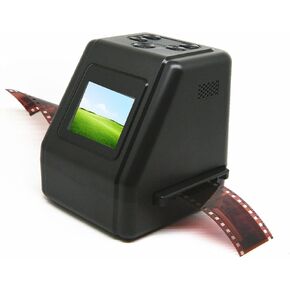 Film Negative Scanner Mini Digital Film Slide Scanner Converts 135, 126, 110, Super 8 Film Negatives Slides to 22 M JPEG Images Includes 2.0 LCD Screen Easy Load Film Adapters