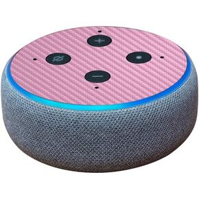 غلاف MightySkins من ألياف الكربون لجهاز Amazon Echo Dot (الجيل الثالث) - وردي صلب | لمسة نهائية واقية ومتينة من ألياف الكربون | سهل التطبيق والإزالة وتغيير الأنماط | صنع في الولايات المتحدة الأمريكية