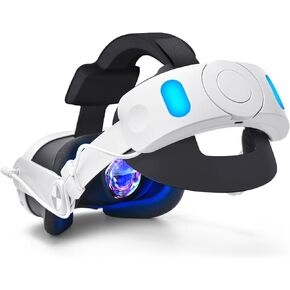 ملحقات حزام الرأس Lampelc لـ Oculus/Meta Quest 3، حزمة بطارية 6000 مللي أمبير في الساعة، حزام النخبة مع شاشة LED، أضواء RGB، استبدال حزام سماعة الرأس لتعزيز راحة وقت اللعب في الواقع الافتراضي in Kuwait
