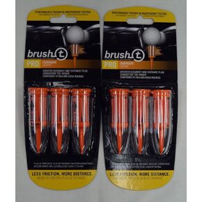 Brush T Oversize 2.4" Golf Tees - Orange - 2 Packs of 3 - 11902