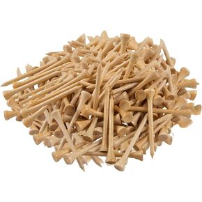 1000 Pcs Per Pack Natural Bamboo Golf Tees. 2.75 Inch (7cm) Length Stronger Than Wood No Side Spin Friction. PGA Approved for Professional Player's Tournament or Beginner's Trainning.
