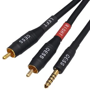 CESS-262 Black 4.4mm to RCA Headphone / MP3 / DAC/Music Player/Amplifier Patch Cable