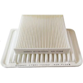 Engine Air Filter & Cabin Air Filter Kit Compatible with Camry 2007-2017 Gas and Venza 2009-2017 Gas, Replaces# 17801-YZZ02, 17801-0H050, 17801-28030 & 87139-07010, CF10285, CP285