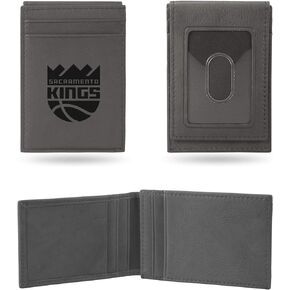 Rico Industries Sacramento Kings Gray Laser Engraved Front Pocket Wallet Laser Engraved Front Pocket Wallet - Compact/Comfortable/Slim 2.75 x 4-inches