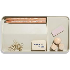 BLUE GINKGO Desk Organizer Tray - Office Organization | Desk Supplies, Pencil Holder, Pen Holder for Desk | Office Desk Accessories (Made in Korea) - Beige