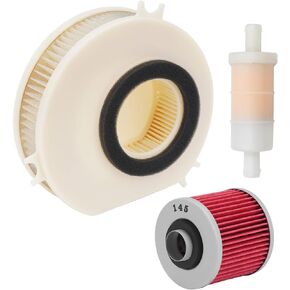 Air Filter 5EL-14451-00 & Oil Filter & Fuel Filter Cleaner Compatible with Yamaha V Star 1100 XVS1100 XVS 1100 Midnight Custom 2007 2008 2009 / V Star XVS1100 XVS 1100 Custom 2000-2009 XuLong