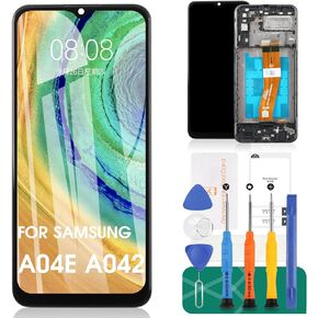 for Samsung Galaxy A04e Screen Replacement for Samsung A04e LCD Display for Samsung A04e LCD Digitizer Touch Screen Assembly with Frame Repair Kits A042F A042M Black