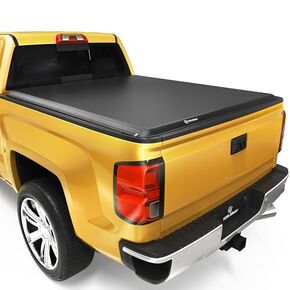 YITAMOTOR Soft Tri-fold Truck Bed Tonneau Cover Compatible with 2019-2024 Chevy Silverado/GMC Sierra 1500 New Body Style 5.8ft Bed, Reflective Strip Style