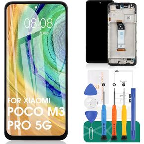 for Xiaomi Poco M3 Pro 5G Screen Replacement for Poco m3 pro 5g LCD for M2103K19PG, M2103K19PI Digitizer Touch Screen Display Assembly Repair Part with Frame
