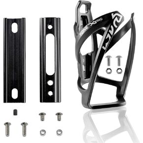 CyclingDeal Bicycle Bike Cycling Water Bottle Holder Cage Black + Bottle Cage Reposition Adaptor - Road or Mountain or Kids Bike Frame - Adjustable Position in Saudi Arabia