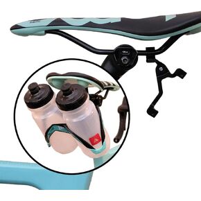 Zestco Bicycle Saddle Mount Water Bottle Cages Adapter for Behind Seat Double or Single Rail Mount Bottle Cage Carry One or Two Dual Rear Mount Roadbike Folding Bike Triathlon Bikes with GoPro Mount