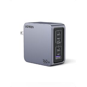 UGREEN Nexode Pro 160W USB C Charger, 4-Port PD 3.1 GaN Compact Fast PPS Wall Charger for MacBook Pro 16'' M2, Pixelbook, Dell XPS, iPad Pro, iPhone 15 Pro/14, Galaxy S23, Pixel 8, Steam Deck