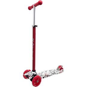 Maxi Scooter for Kids Ages 6-12 Lean-to-Steer 3 Wheel Scooter for Kids Ages 6-12 PU Light-Up Wheels Kids Scooter Adjustable Height Light Weight Aluminum Scooters T-Bar Colorful Design Printed