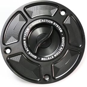 Black CNC Quick Lock Fuel Gas Cap Compatible with Suzuki GSXR 600 750 1000 SV650S 2004-2012 SV1000S 2004-2007 GSX 650F 2008-2013
